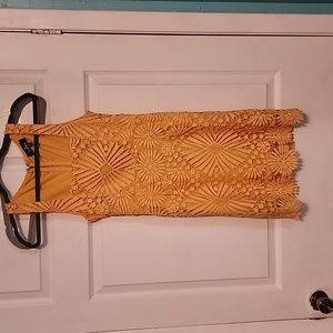 Yellow floral overlay dress